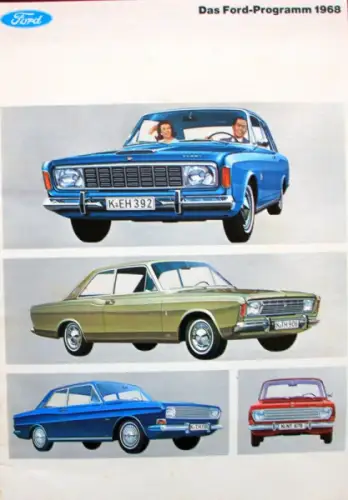 Ford Taunus Modellprogramm 1968 Automobilprospekt (10375)