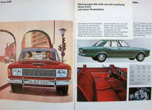 Ford Taunus Modellprogramm 1968 Automobilprospekt (10375)
