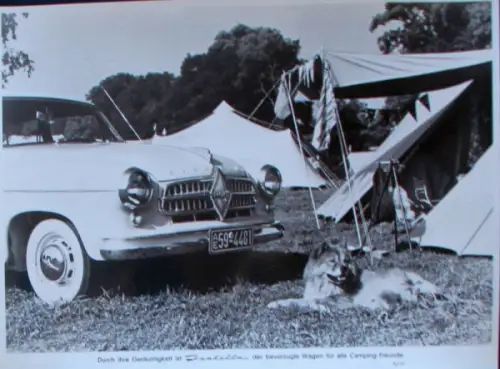 Borgward Isabella beim Camping 1956 Werksfoto (10378)