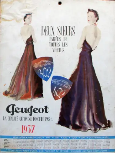 Peugeot 302 - 402 Jahreskalender 1937 (10386)