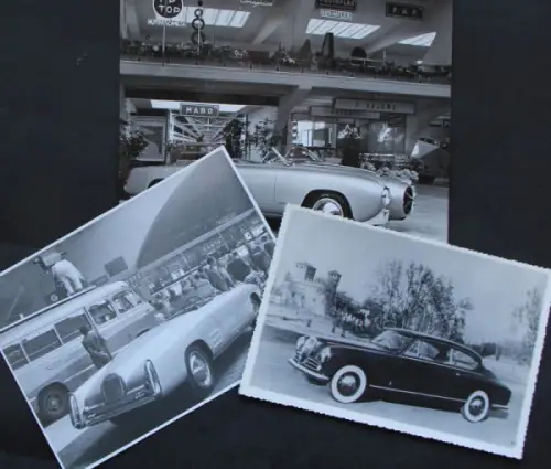 Lancia Aurelia B 52 Spider Limousine 1953 drei Werksfotos (10387)
