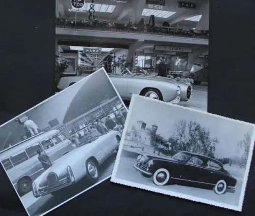 Lancia Aurelia B 52 Spider Limousine 1953 drei Werksfotos (10387)