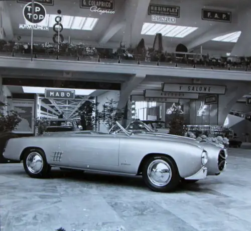 Lancia Aurelia B 52 Spider Limousine 1953 drei Werksfotos (10387)