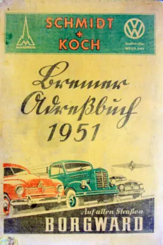 Borgward Modellprogramm 1951 Werbe-Aufsteller "Auf allen Strassen" (10411)