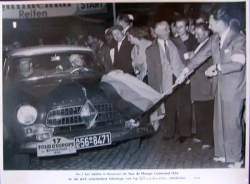 Borgward Isabella bei Tour de l'Europe Continental 1956 Werksfoto (10414)