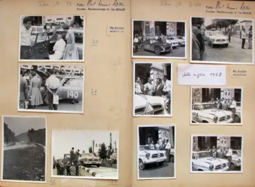 Borgward Isabella bei der Mille Miglia 1958 zehn Werksfotos (10429)