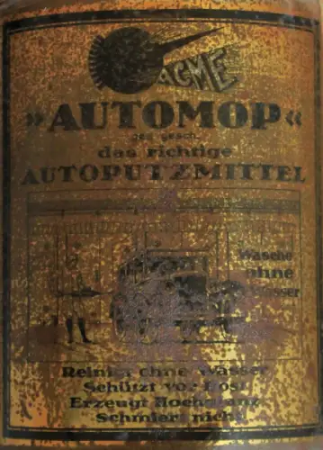 ACME Autoputzmittel "Automop" 1928 Blechdose (10438)
