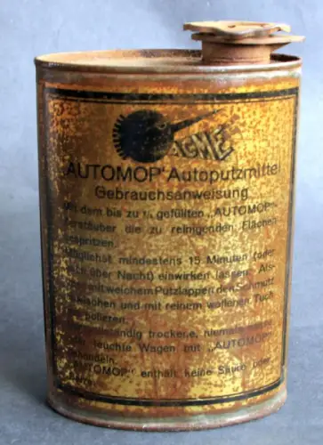 ACME Autoputzmittel "Automop" 1928 Blechdose (10438)
