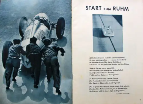 Auto-Union Modellprogramm 1937 "Deutsche Siege in 3 Erdteilen" Automobilprospekt (10443)