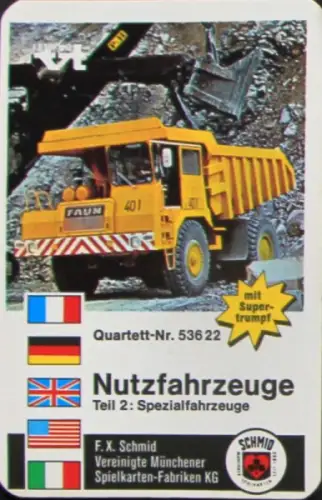 Schmid Spiele "Nutzfahrzeuge Teil 2" 1972 Kartenspiel (10449)