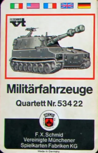 Schmid Spiele "Militärfahrzeuge" 1970 Kartenspiel (10500)