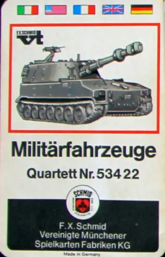 Schmid Spiele "Militärfahrzeuge" 1970 Kartenspiel (10500)