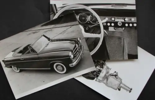Borgward Isabella Cabriolet 1957 drei Werksfotos (10510)