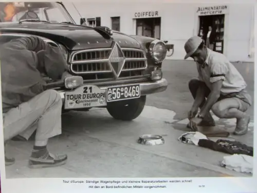 Borgward Isabella bei der Tour d'Europe 1956 Werksfoto (10520)
