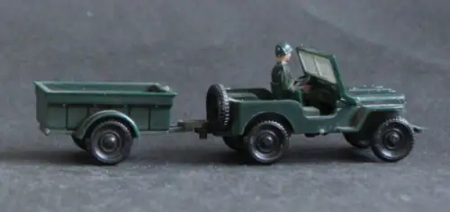 Siku Willys Jeep mit Anhänger V92 Plastikmodell 1958 (10542)