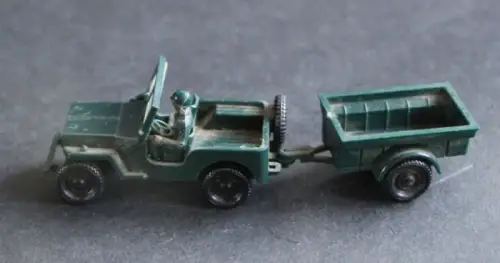 Siku Willys Jeep mit Anhänger V92 Plastikmodell 1958 (10542)