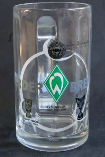 Werder Bremen Bierkrug 2005 "Erfolge" 0,5 Liter Glas (10562)