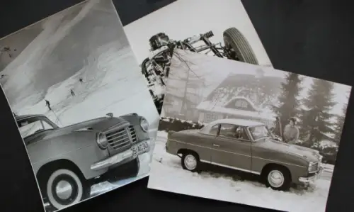 Goliath GP 700 Coupe im Winter 1956 drei Werksfotos (10565)