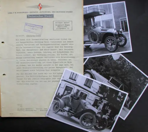 Borgward Presseunterlagen 1950 incl. drei Werksfotos (10568)