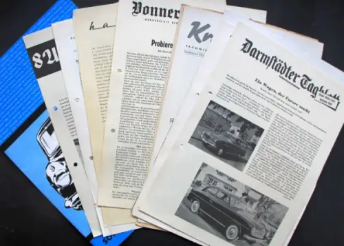 Goliath Modellprogramm 1959 siebzehn Automobilprospekt Sonderdrucke (10570)