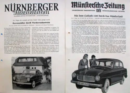 Goliath Modellprogramm 1959 siebzehn Automobilprospekt Sonderdrucke (10570)