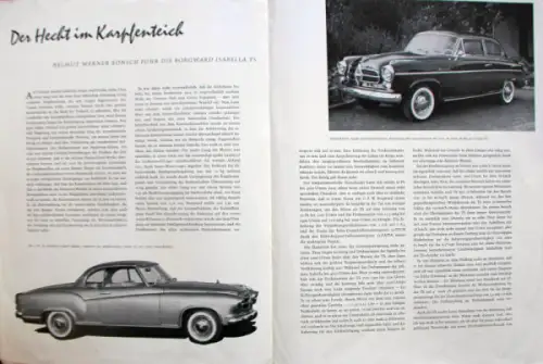 Borgward Modellprogramm 1957 sechs Automobilprospekt Sonderdrucke (10571)