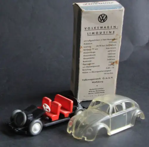 Wiking Volkswagen Käfer 1958 Glasmodell mit Originalkarton (10584)