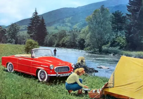 Skoda Felicia Cabriolet Modellprogramm 1959 Automobilprospekt (10591)