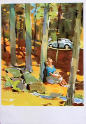 Volkswagen Käfer 1955  Werkspostkarte Victor Mundorff (10594)