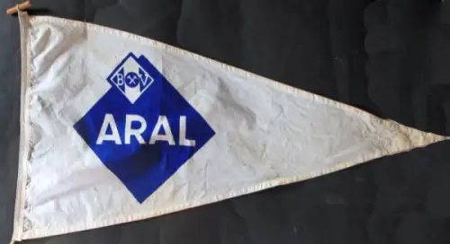 BV Aral Tankstellen-Fahne mit Logo 1957 Textil (10599)