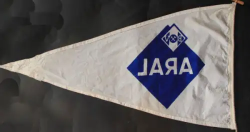 BV Aral Tankstellen-Fahne mit Logo 1957 Textil (10599)