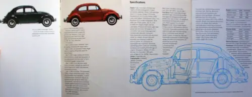Volkswagen Käfer Modellprogramm 1966 Automobilprospekt (10633)
