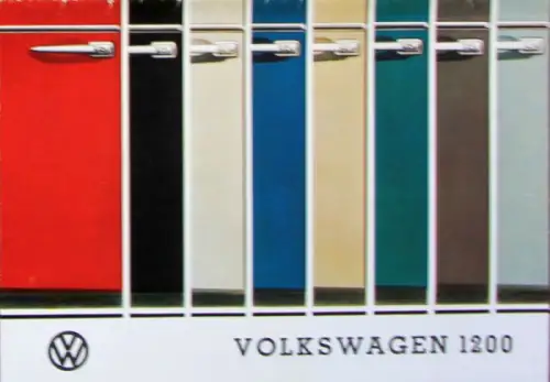 Volkswagen Käfer 1200 Modellprogramm Farbtafeln 1963 Automobilprospekt (10634)