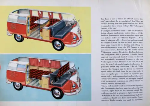 Volkswagen T1 Transporter Camper Modellprogramm 1961 Automobilprospekt (10638)