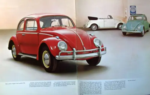 Volkswagen Käfer Modellprogramm 1962 Automobilprospekt (10640)