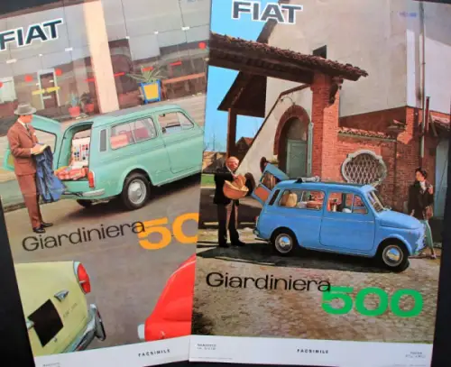 Fiat Gardiniera 500 zwei Werksplakate 1962 (10643)