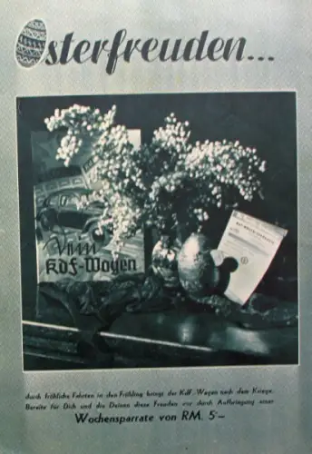 Volkswagen "Kraft durch Freude - Freizeit" 1940 drei Gesellschaftsmagazine mit VW KdF-Bericht (10646)