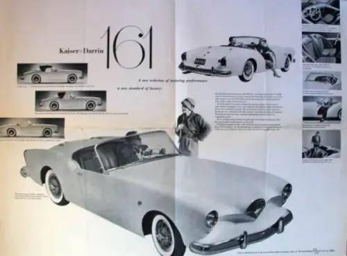Kaiser Darrin 161 Modellprogramm 1953 Automobilprospekt (10652)