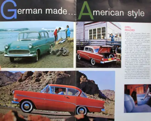 Opel Rekord Modellprogramm 1958 Automobilprospekt (10654)