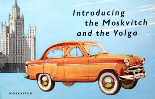 Moskwitsch Volga Modellprogramm 1959 Automobilprospekt (10655)