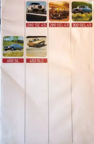 Mercedes-Benz 280 - 450 Modellprogramm 1972 Automobilprospekt (10661)