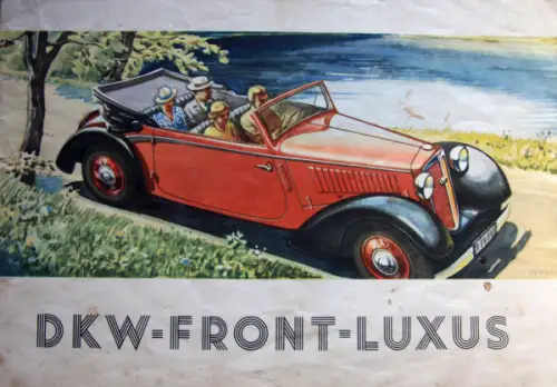 DKW Front Luxus Modellprogramm 1936 Automobilprospekt (10707)