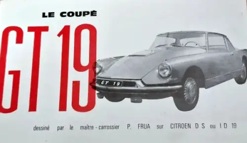 Citroen DS Bossaert GT 19 Frua Modellprogramm 1963 Automobilprospekt (10713)