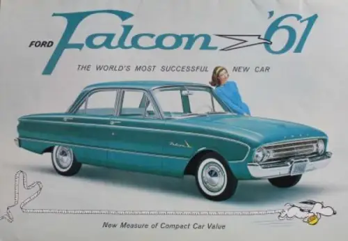 Ford Falcon Modellprogramm 1961 "The world's most successful car" Peanuts-Cartoons Automobilprospekt (3837)