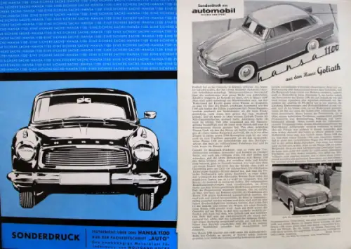Goliath Modellprogramm 1959 siebzehn Automobilprospekt Sonderdrucke (10570)