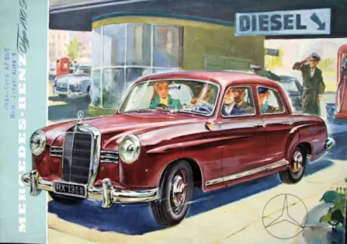 Mercedes-Benz 180 D Modellprogramm 1958 Automobilprospekt (10681)