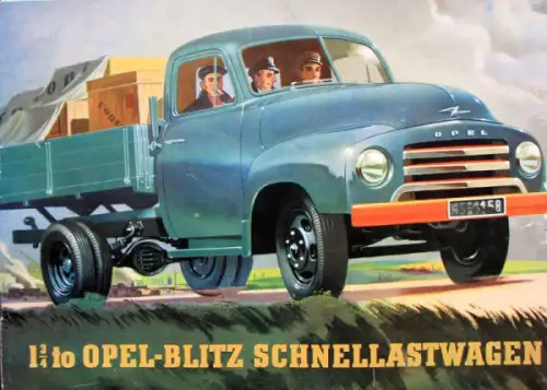 Opel Blitz Schnellastwagen Modellprogramm 1953 Lastwagenprospekt (10682)