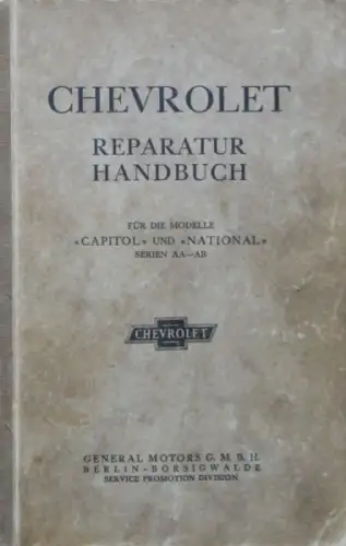 Chevrolet Capitol National AA 1929 Betriebsanleitung (10696)