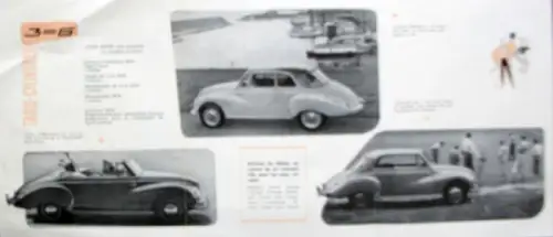 DKW 3=6 Modellprogramm 1954 "Trois Cylindres" Automobilprospekt (10699)
