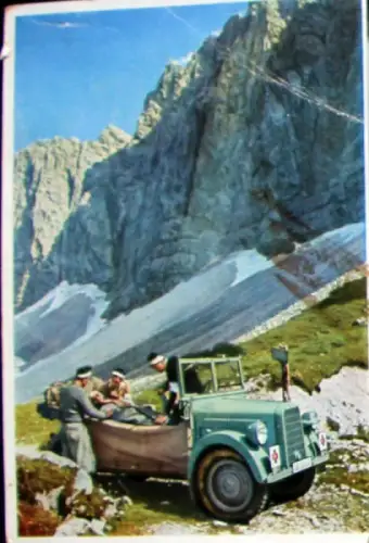 Mercedes-Benz G5 Geländewagen Karwendelgebirge 1939 Farbpostkarte (10723)